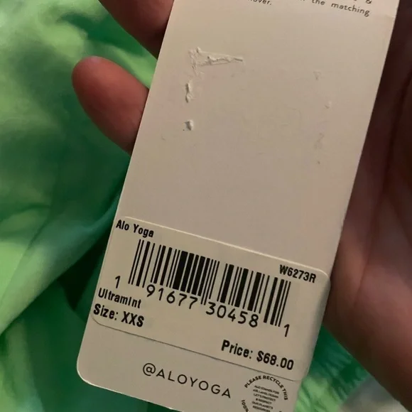 ALO Yoga Alumni Short Color: Ultramint Size Medium Small XXS NWT